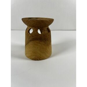 New Ceramic "Teak Wood Look" Oil Warmer  Essential Oil Burner| Rustic Spa-Style‎